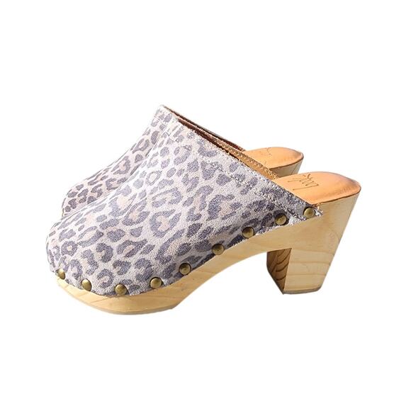 Beek Woodpecker Suede Handcrafted Leopard Clogs 6 - Picture 7 of 8